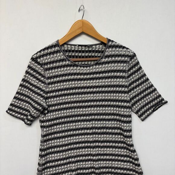 MM. Lafleur Women Short Sleeve Blouse Knit Top Shirt Size Large Cotton D049 -30 - Picture 7 of 13